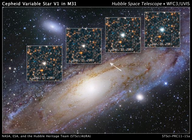 Pozagalaktyczna cefeida na zdjęciu E.Hubble'a w 1923 roku